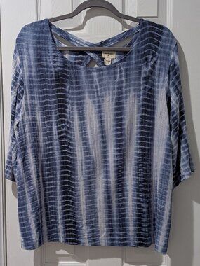 World Market Three Quarter Sleeve Top with Open Back